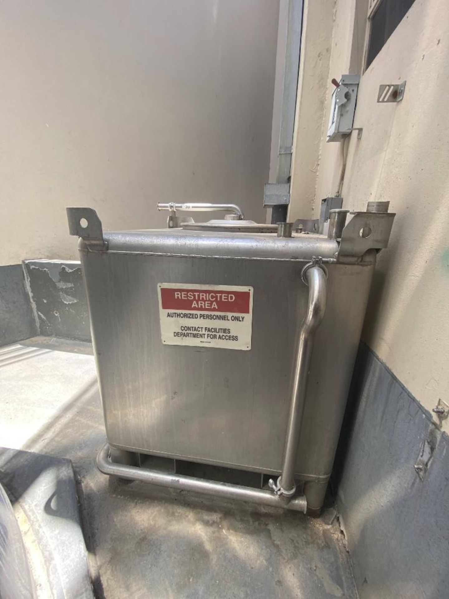 STAINLESS STEEL TOTE BIN; 46" X 40" HIGH WITH CENTER MAN WAY 18" - Image 2 of 4