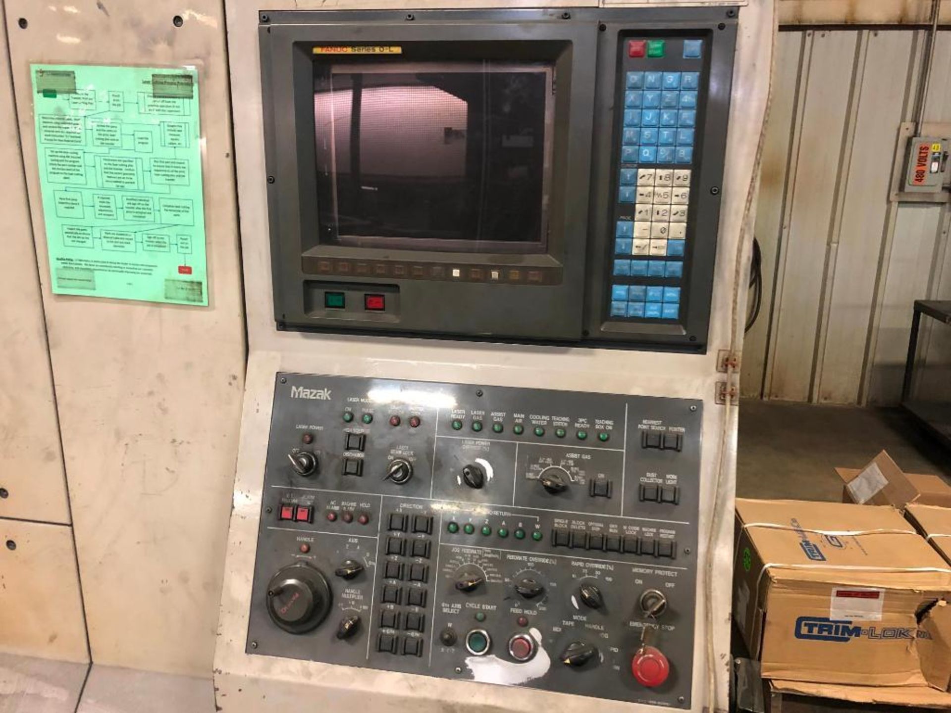 MAZAK 1500 W 3D 6-AXIS LASER PATH C02 LASER; YEAR 1993 - Image 7 of 15