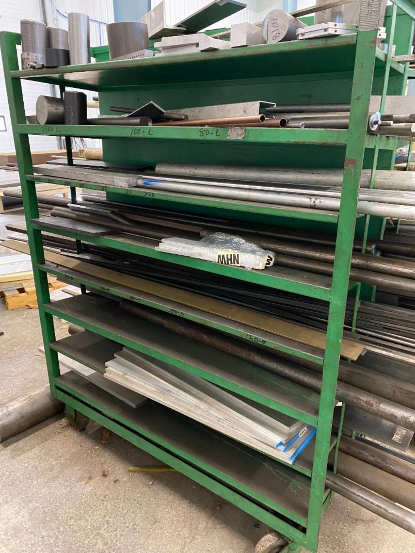 RACK OF BAR STOCK AND SCRAP STEEL