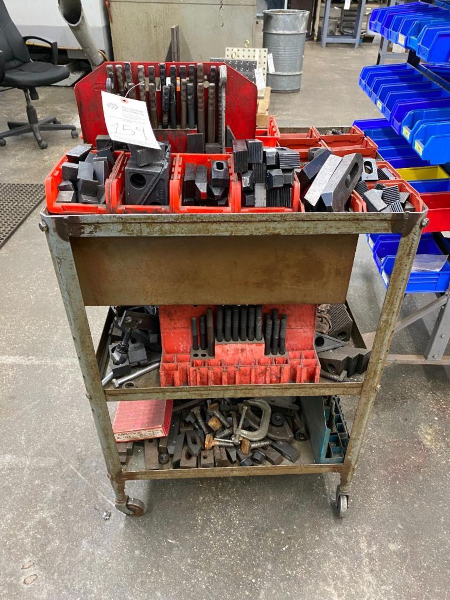 (LOT) T-BOLTS AND HOLD DOWNS; BINS AND CARTS INCLUDED