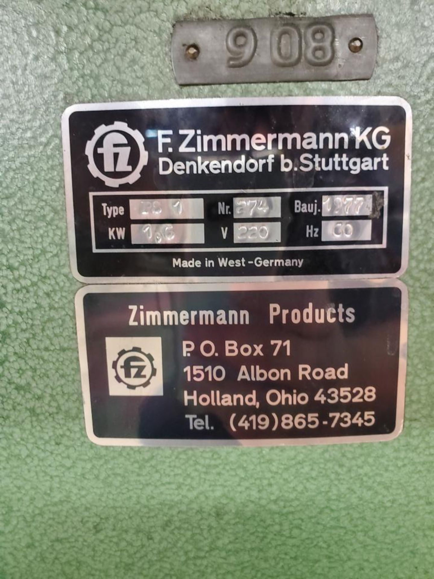 ZIMMERMAN PROFILER BELT SANDER; WITH PROFILE BARS AND EXTRA BELTS - Image 11 of 12