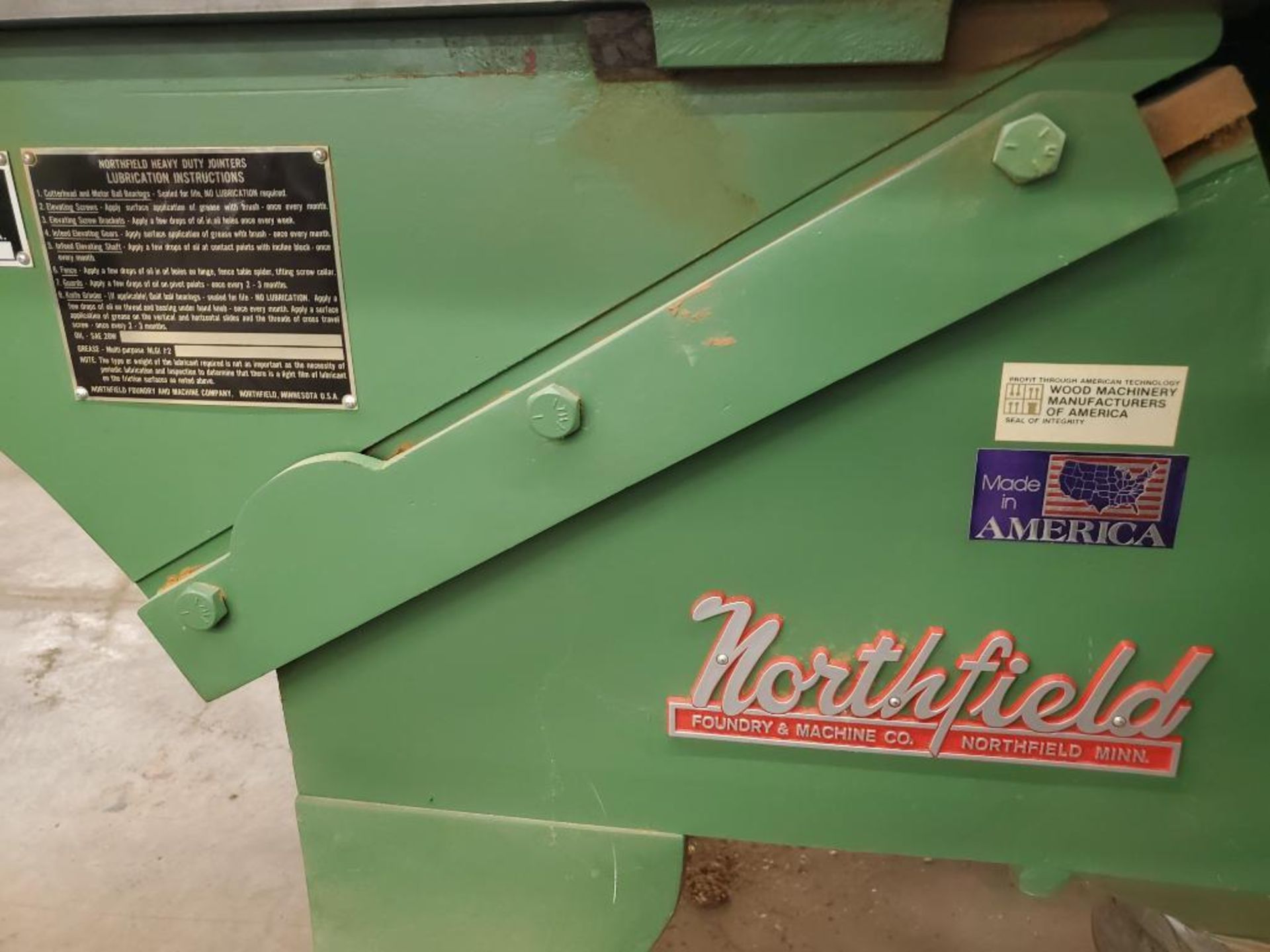 NORTHFIELD 16-HD 16" JOINTER PLANER; WITH KNIFE GRINDING AND JOINTING ATTACHMENT - Image 9 of 13