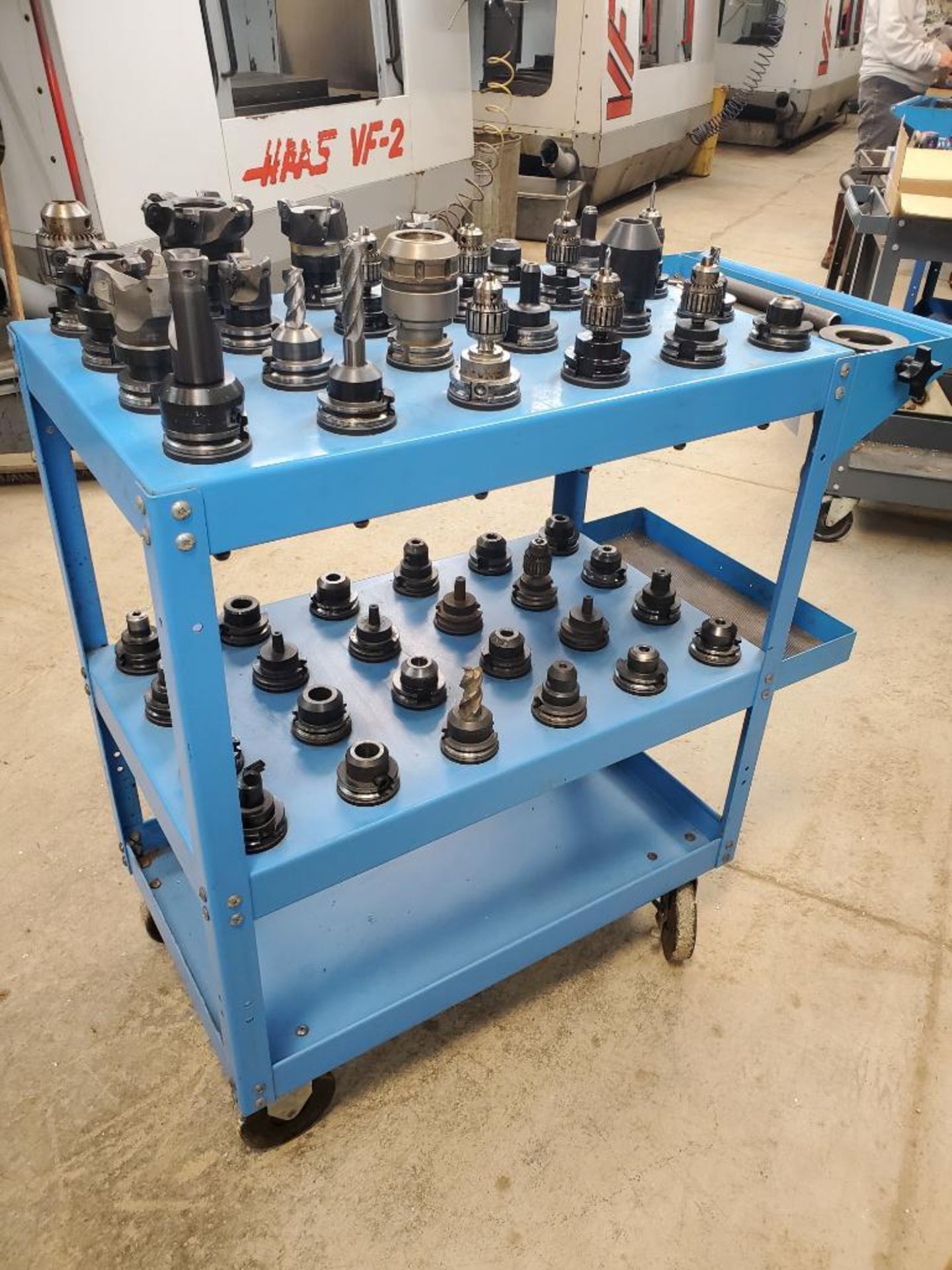 CAT 40 TOOL HOLDERS WITH TEKNICS TOOL CART INCLUDED