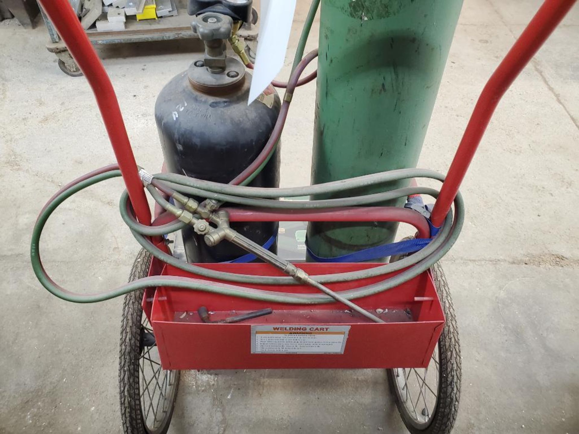 WELDING CART WITH REGULATORS AND TORCH; TANKS NOT INCLUDED - Image 3 of 3