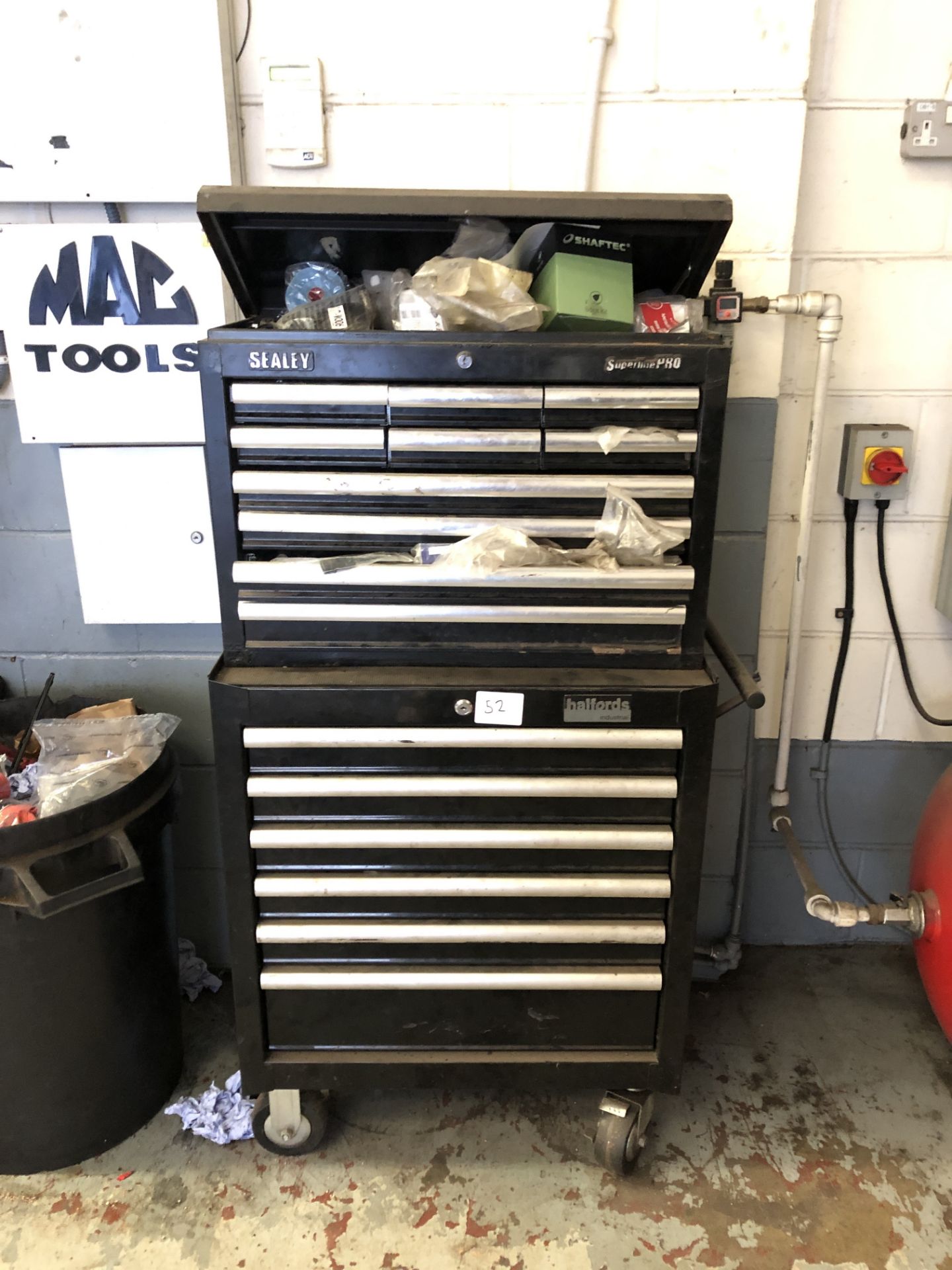 Two Section Mobile Tool Chest & Contents