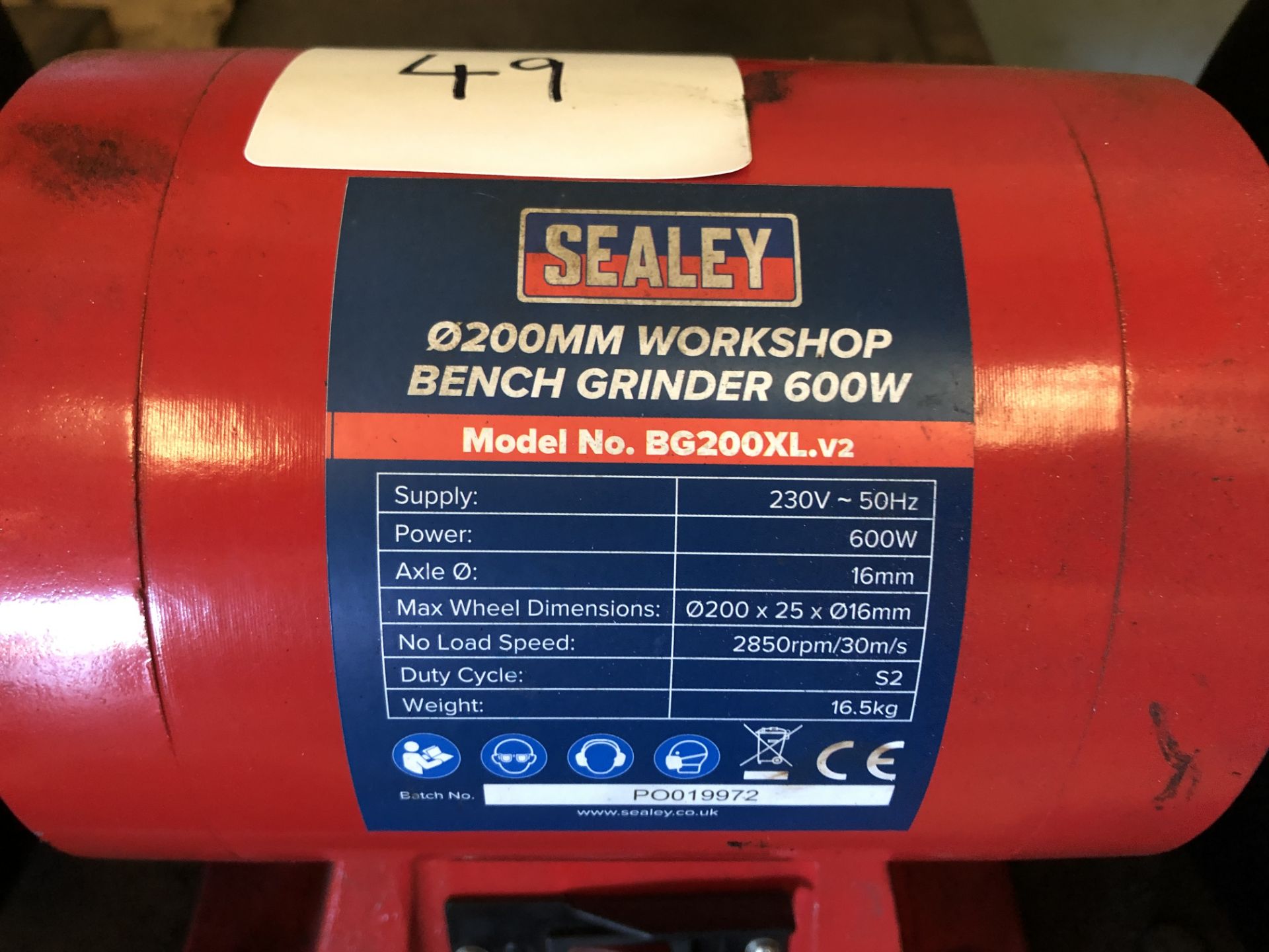 Sealey 200mm Bench Grinder - Image 2 of 2