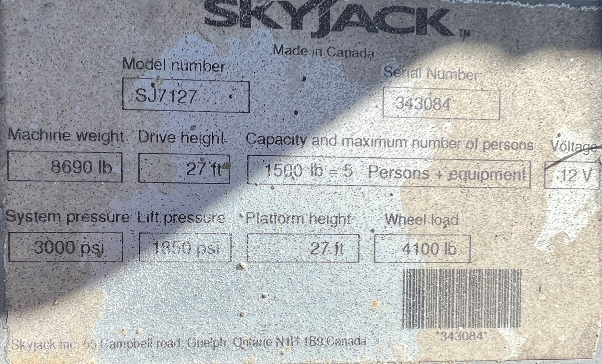 2006- 27 FT ELECTRIC SKYJACK LIFT - Image 4 of 4