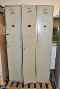 Light Brown Metal Single Locker - L380 x W500 x H2000mm & Light Brown Metal Double Locker