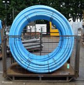 Blue MDPE Plastic Poly Pipe - 2 lengths - unknown lengths