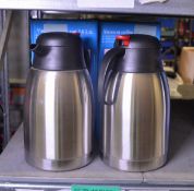 2x Stainless Steel Vacuum Coffee Pots - 2 Litre