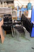 23x Black Hard Plastic Chairs - L 420mm x W 490mm x H 810mm