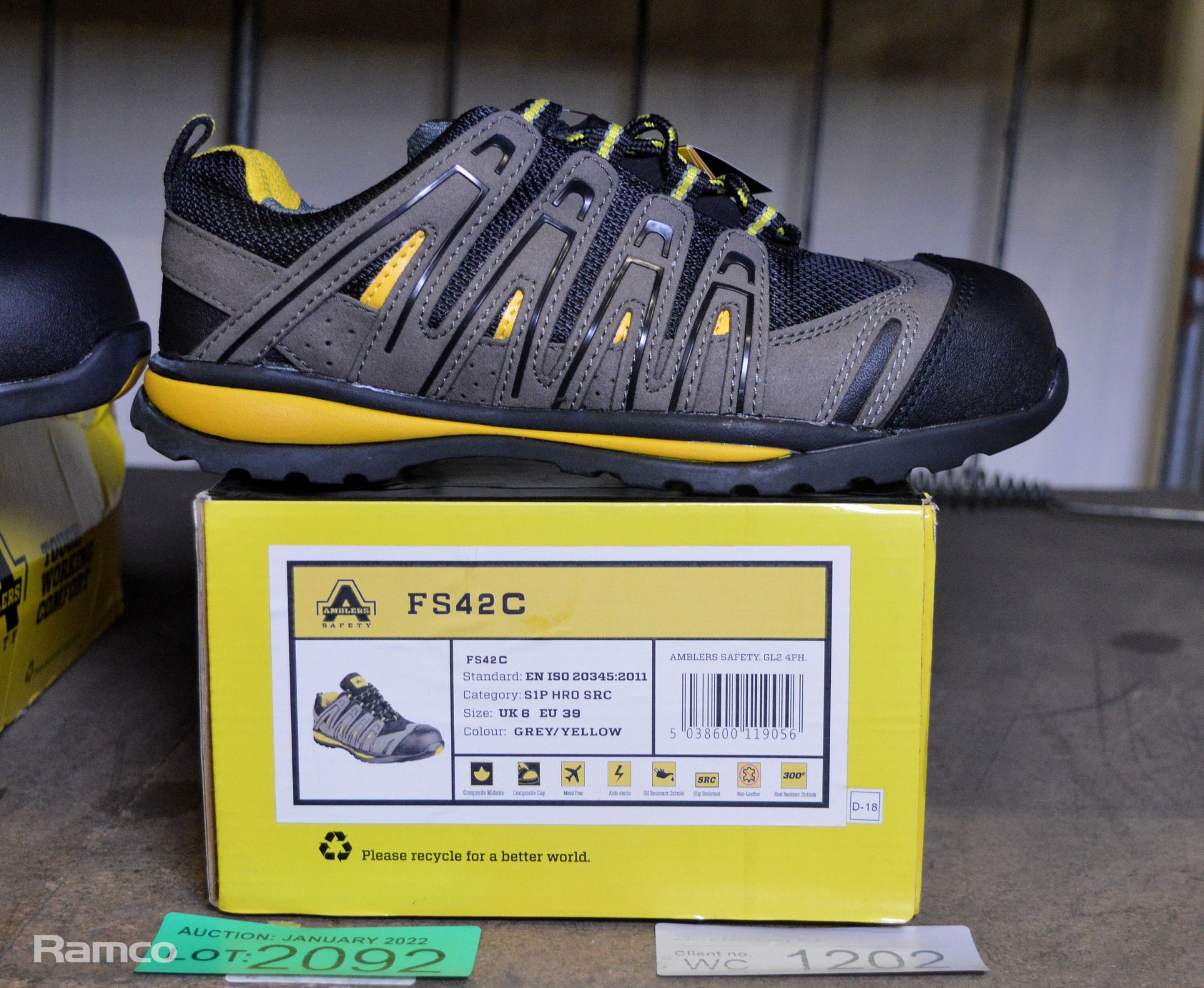2x Pairs of Ambler FS42C safety shoes - 1x size 6 & 1x size 12 - Image 3 of 3