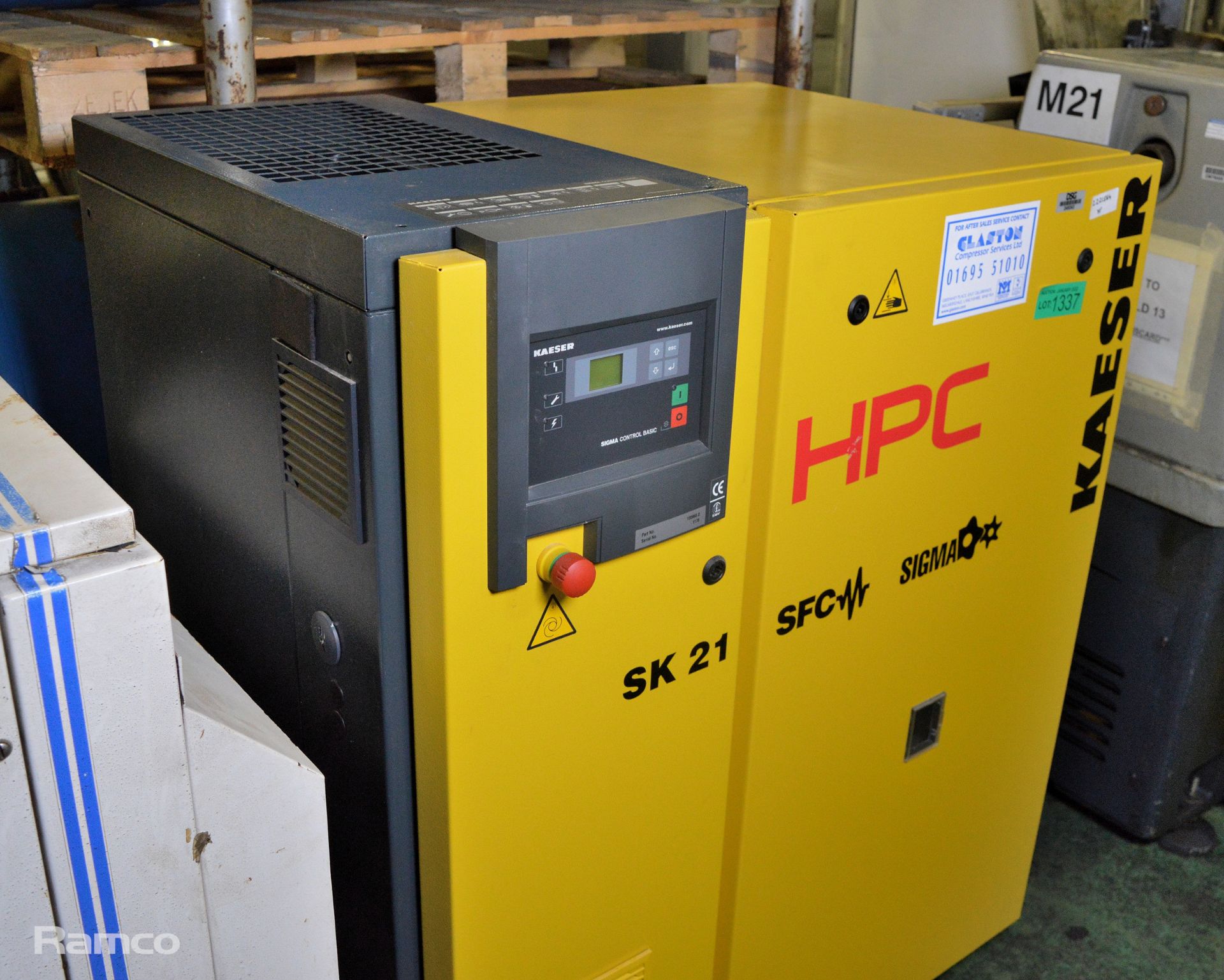 HPC Kaeser SK21 SFC Sigma industrial compressor - serial 1176 - year 2008 - 11.0kW - 3000 - Image 5 of 8