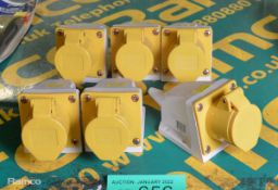 6x 110v 16AMP 3 Pin Hardwire Sockets IP44 Rated