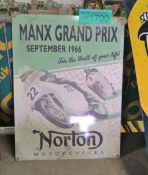 Norton motorcycles tin sign - 300 x 400mm