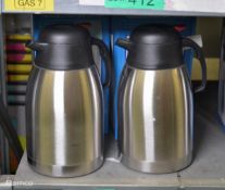 2x Stainless Steel Vacuum Coffee Pots - 2 Litre