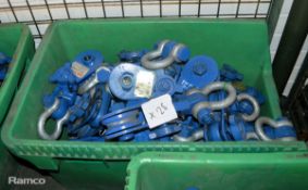 28x ACE snatch blocks - WLL 2T - sheave diameter 75mm - steel wire rope 7-9mm