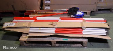 40x Metal Survey Marker Poles - 2000mm Long, 2x Metal Survey Marker Poles 2000mm Long, 9x Various Sm