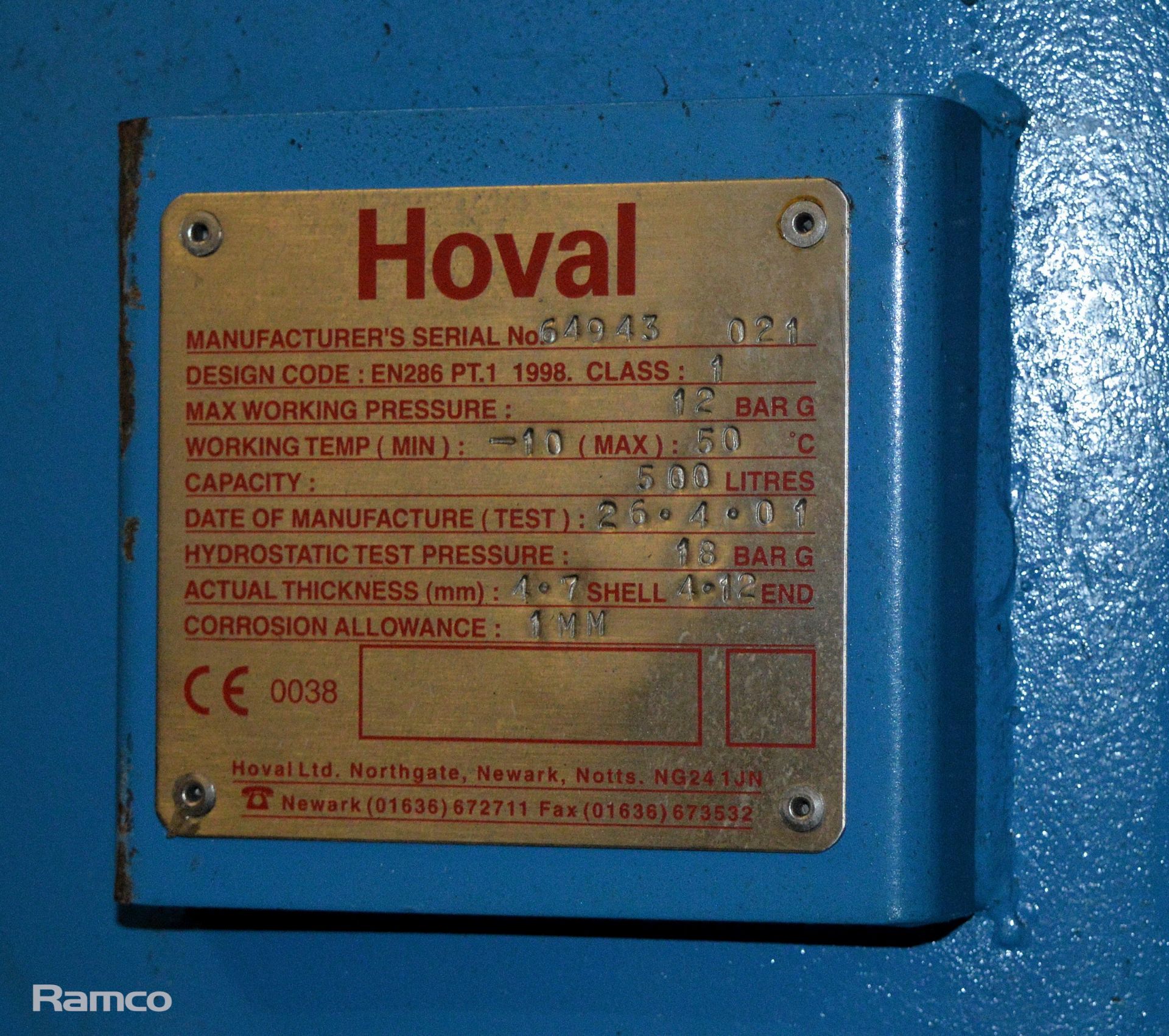 Ingersoll Rand MH11 SSR industrial compressor - hours run 40406.74, Hoval pressure vessel - Image 11 of 13