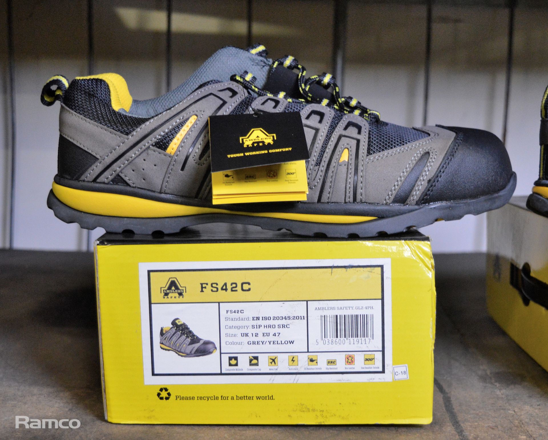 2x Pairs of Ambler FS42C safety shoes - 1x size 6 & 1x size 12 - Image 2 of 3