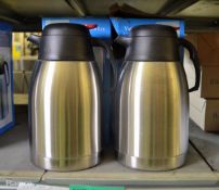 2x Stainless Steel Vacuum Coffee Pots - 2 Litre