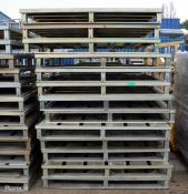 13x Metal frame staging / pallets - L 1450mm x D 1450mm x H 150mm