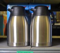 2x Stainless Steel Vacuum Coffee Pots - 2 Litre