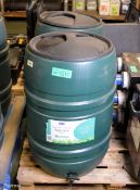 2x Sankey Green Plastic 136 Litre Water Butts (30 gallon)
