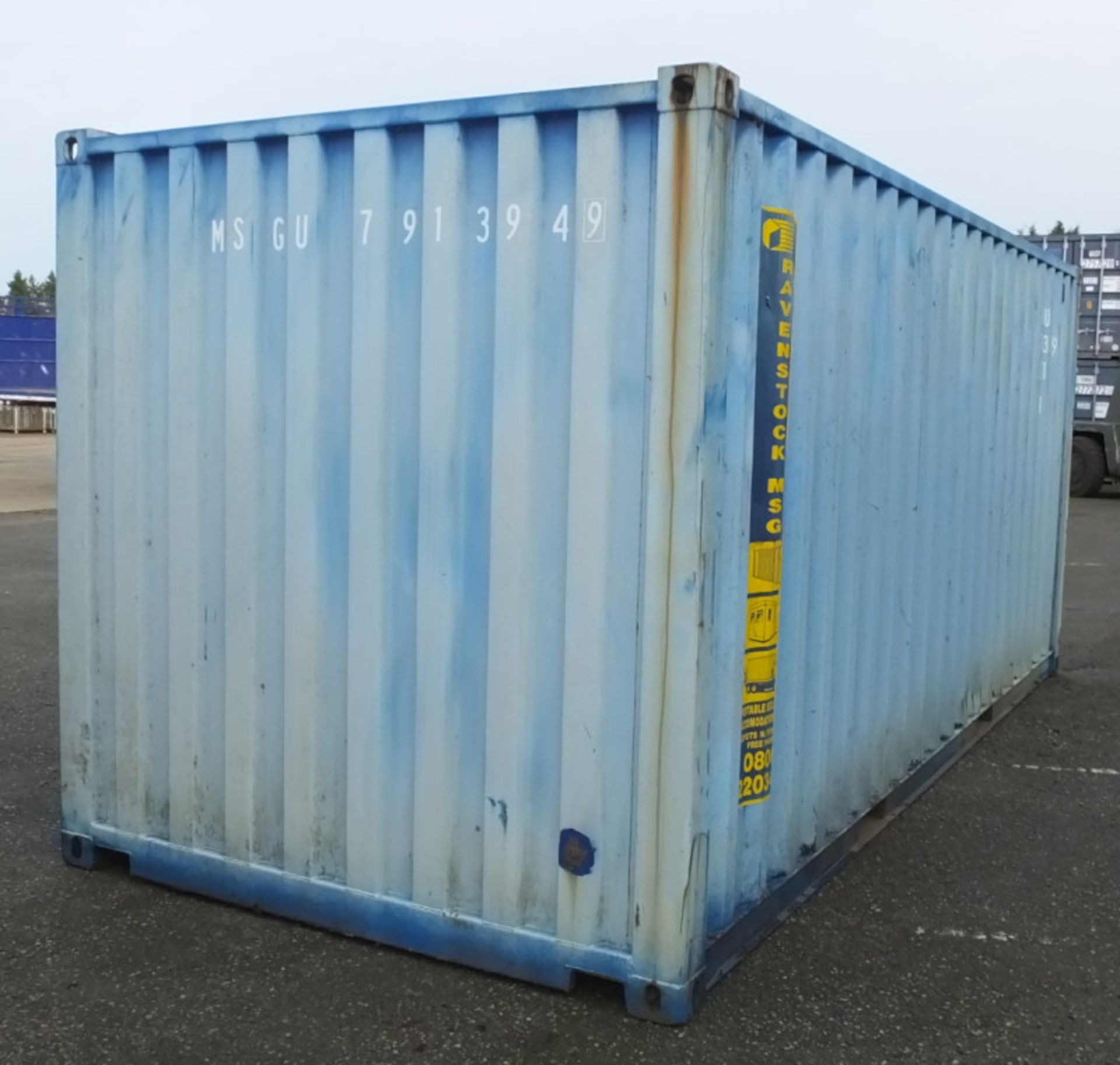 20ft ISO container - Type 1CC-20NT14G(B) - light blue - LOCATED AT OUR CROFT SITE - Image 4 of 12