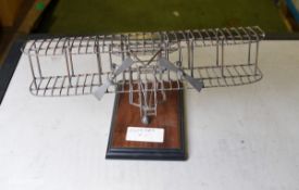 Metal Wire Aircraft Model on Plaque