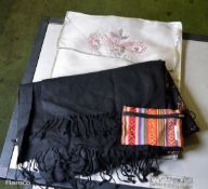 Patterned Woven Zip Purse & Ladies Embroidered Sequin Scarf