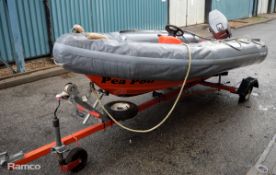 Avon Inflatable Boat (front section in need of repair) - serial no. RS260259 with Mariner