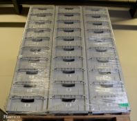 50x Plastic Tote Boxes Stackable - L 400mm x W 600mm x H 160mm