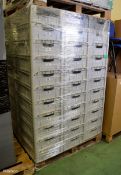 55x Plastic Tote Boxes Stackable - L 400mm x W 600mm x H 160mm