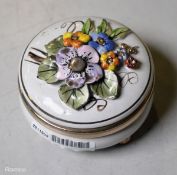 AA Porcelain Painted Flowers Trinket Box
