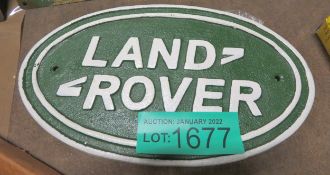 Land Rover cast sign