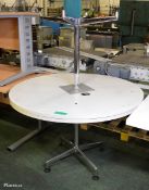 2x Circular Desks with Cable Ports - Diameter 1200mm x H 760mm