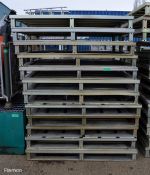 12x Metal frame staging / pallets - L 1450mm x D 1450mm x H 150mm