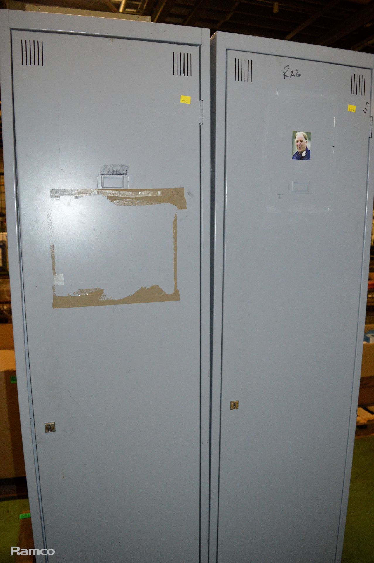 2x Single Door Lockers (no keys) - L450 x W450 x H1800mm, 1x Single Door Locker with Key - - Image 2 of 8