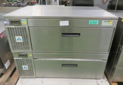 Adande Freezer 2 Drawer - 230v 50Hz 10amp - W1100 x D700 x H850mm - top drawer does not open