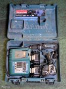 Makita BHP452 battery operated drill with battery charger in case