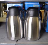 2x Stainless Steel Vacuum Coffee Pots - 2 Litre