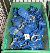 28x ACE snatch blocks - WLL 2T - sheave diameter 75mm - steel wire rope 7-9mm