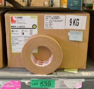 Scapa Cloth Adhesive Tape Buff Tan 50mm x 50M - 16 Rolls Per Box - 2 boxes