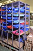 2x Metal Racking Units with trays - L1060 x D415 x H1855mm