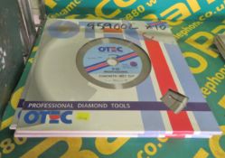 3x Otec P10 Professional Diamond Blades Concrete Wet Cut 350mm Diameter