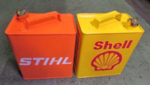 Shell & Stihl branded novelty cans