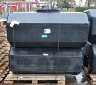 2x Plastic Water butts - L1400 x W840 x H700mm - no lids