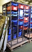 2x Metal Racking Units with trays - L1060 x D415 x H1855mm