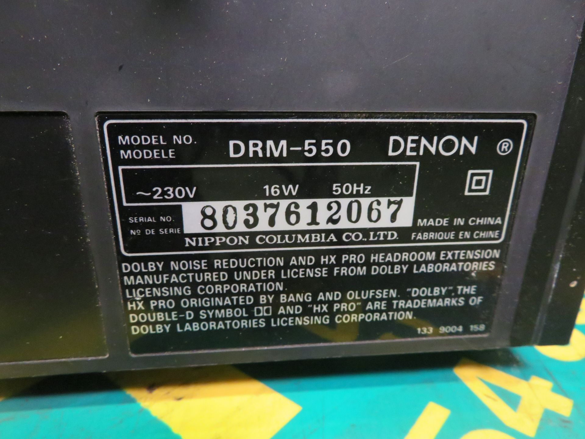 Denon DRM-550 Cassette Tape Deck - Image 4 of 5